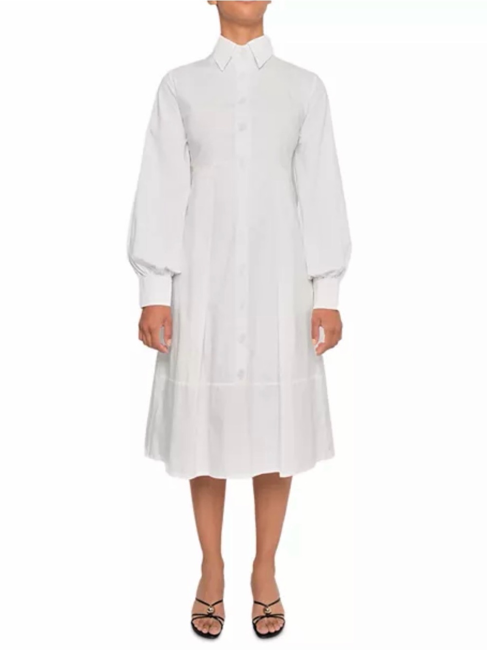 The Lulo Project The Order White Button-Front Long Sleeve Shirt Dress